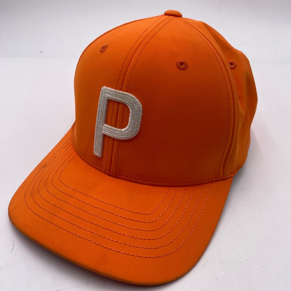 PUMA P 110 Snapback Golf Hat Cap‎ Adjustable OSFA Orange White Rickie Fowler SEO